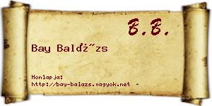 Bay Balázs névjegykártya